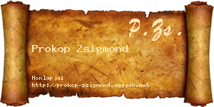 Prokop Zsigmond névjegykártya