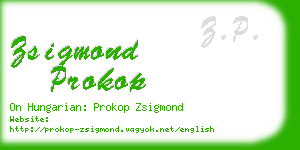 zsigmond prokop business card